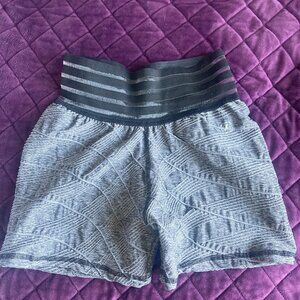 Gray Striped Women's Athletic Shorts